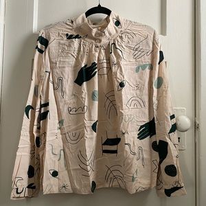 Eve Gravel keyhole blouse L